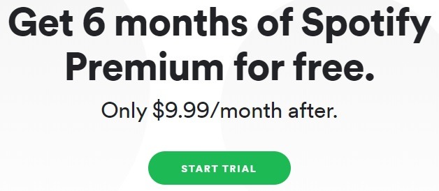 Spotify premium free for 6 months uk visa